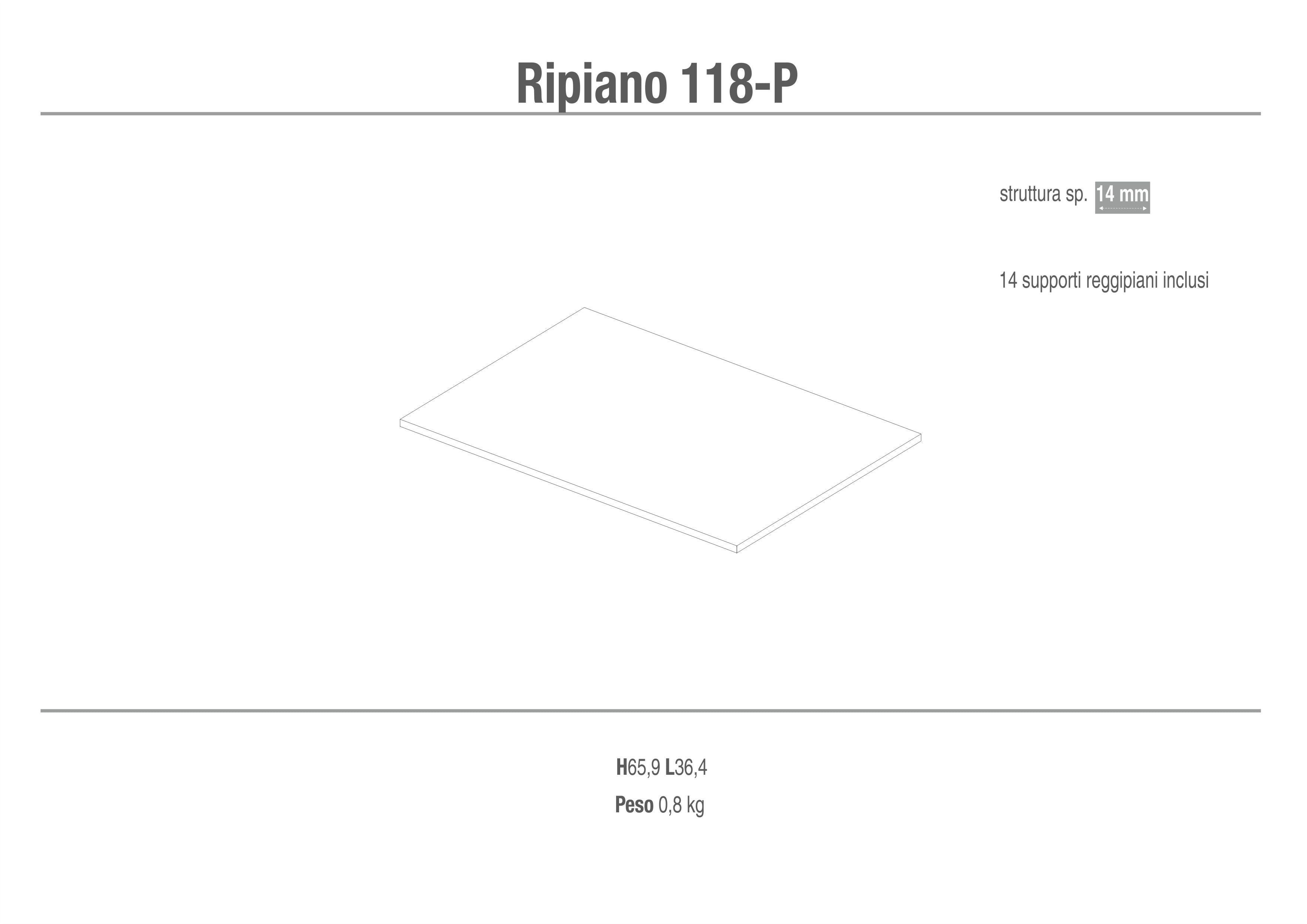 SHELF WITH SUPPORTS 118-P