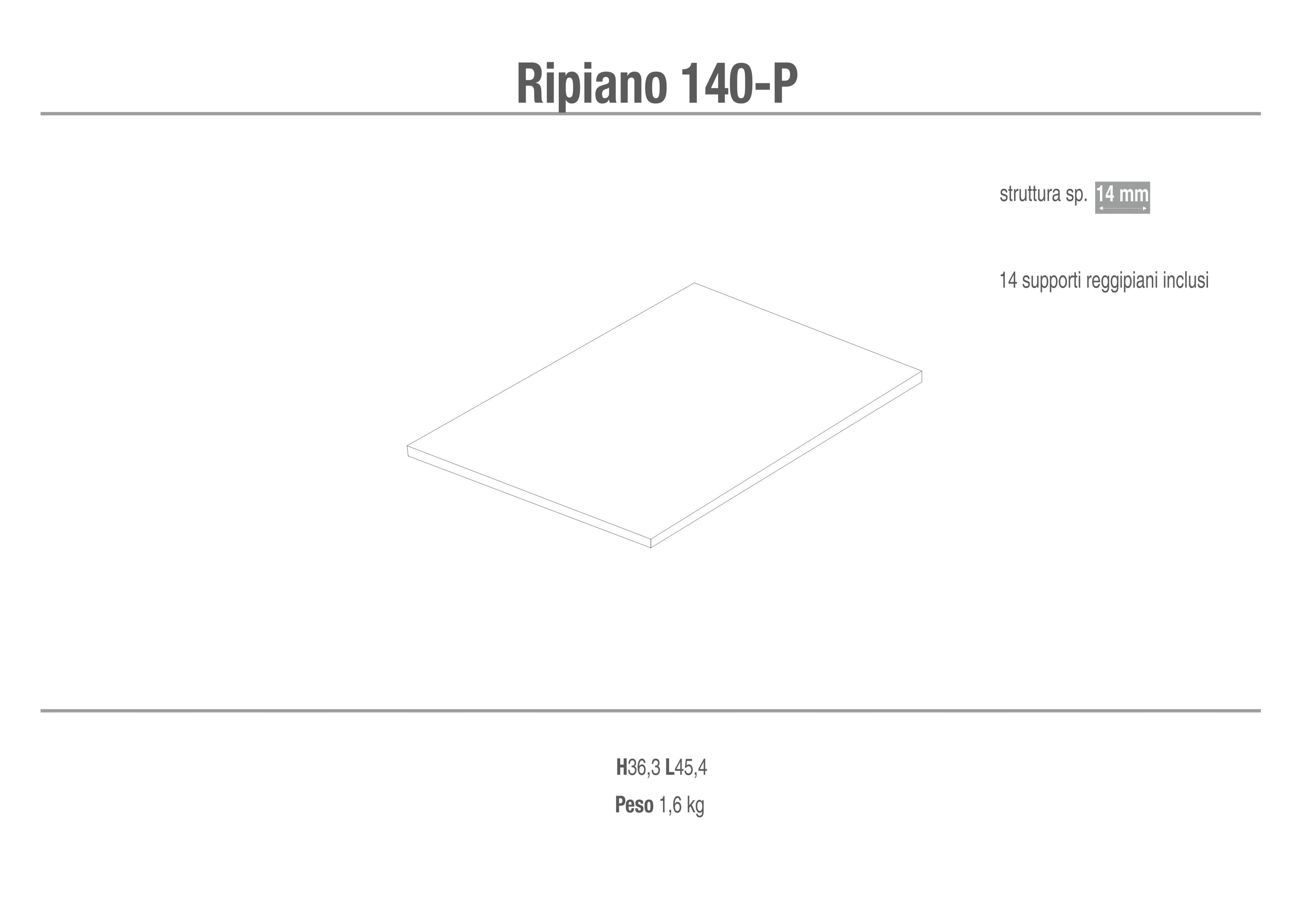SHELF WITH SUPPORTS 140-P