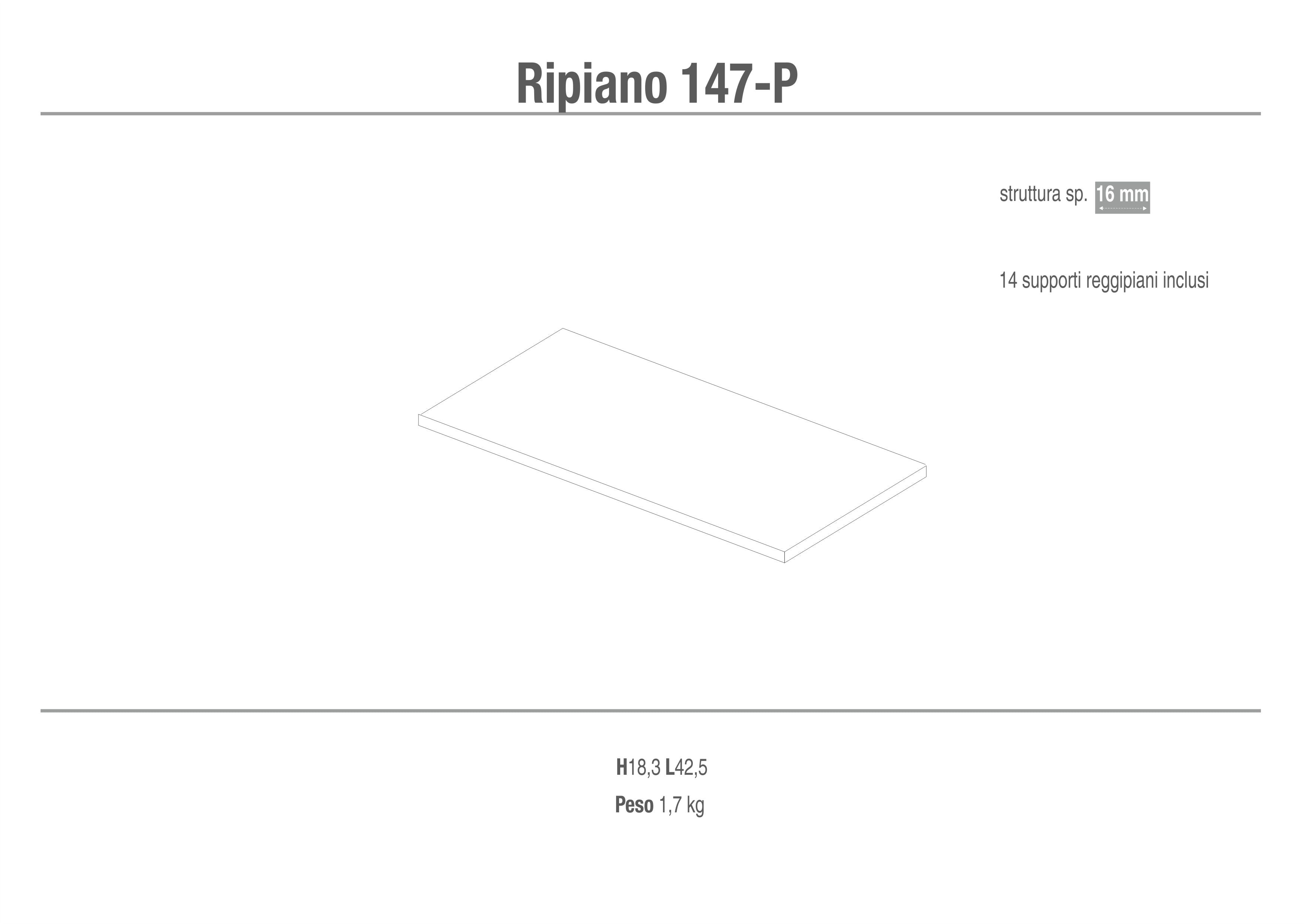 SHELF WITH SUPPORTS 147BF-P