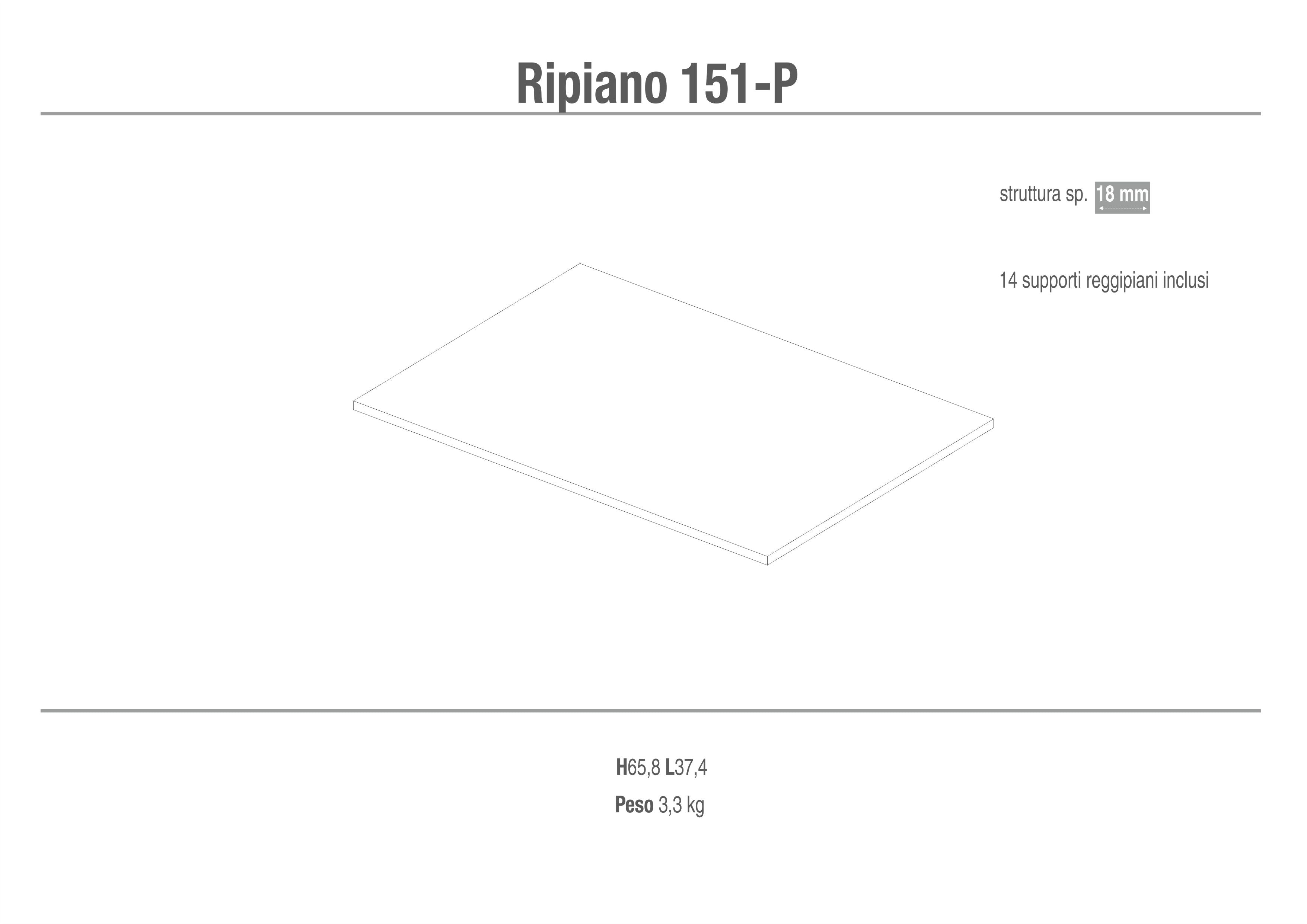 SHELF WITH SUPPORTS 151CE-P