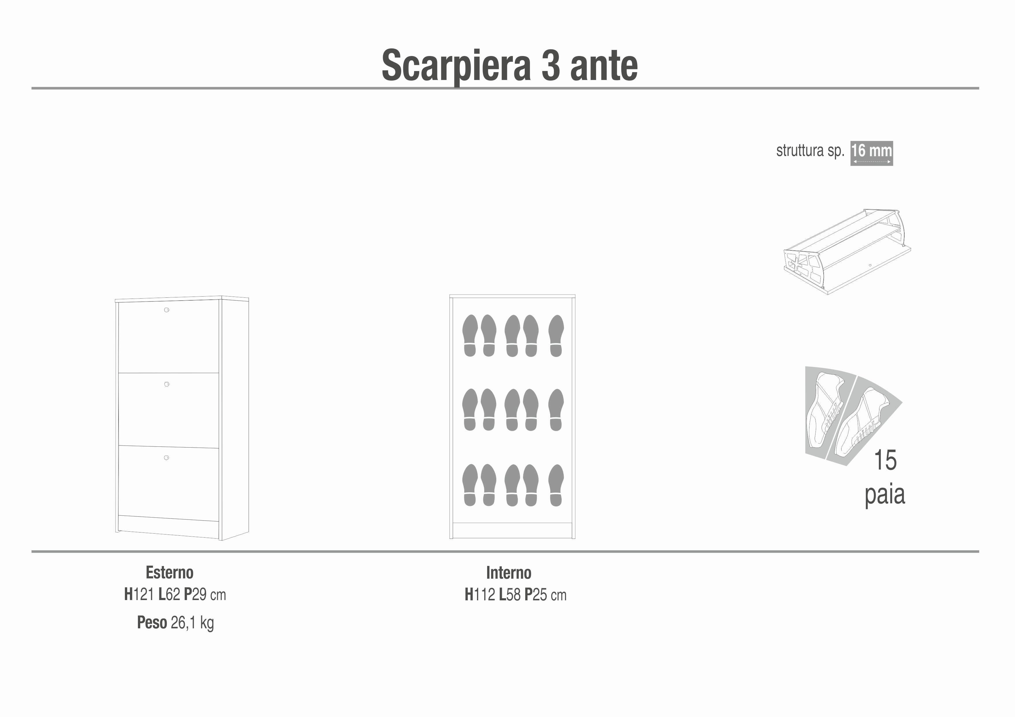 SHOE RACK 3 DOORS P.29 193-C