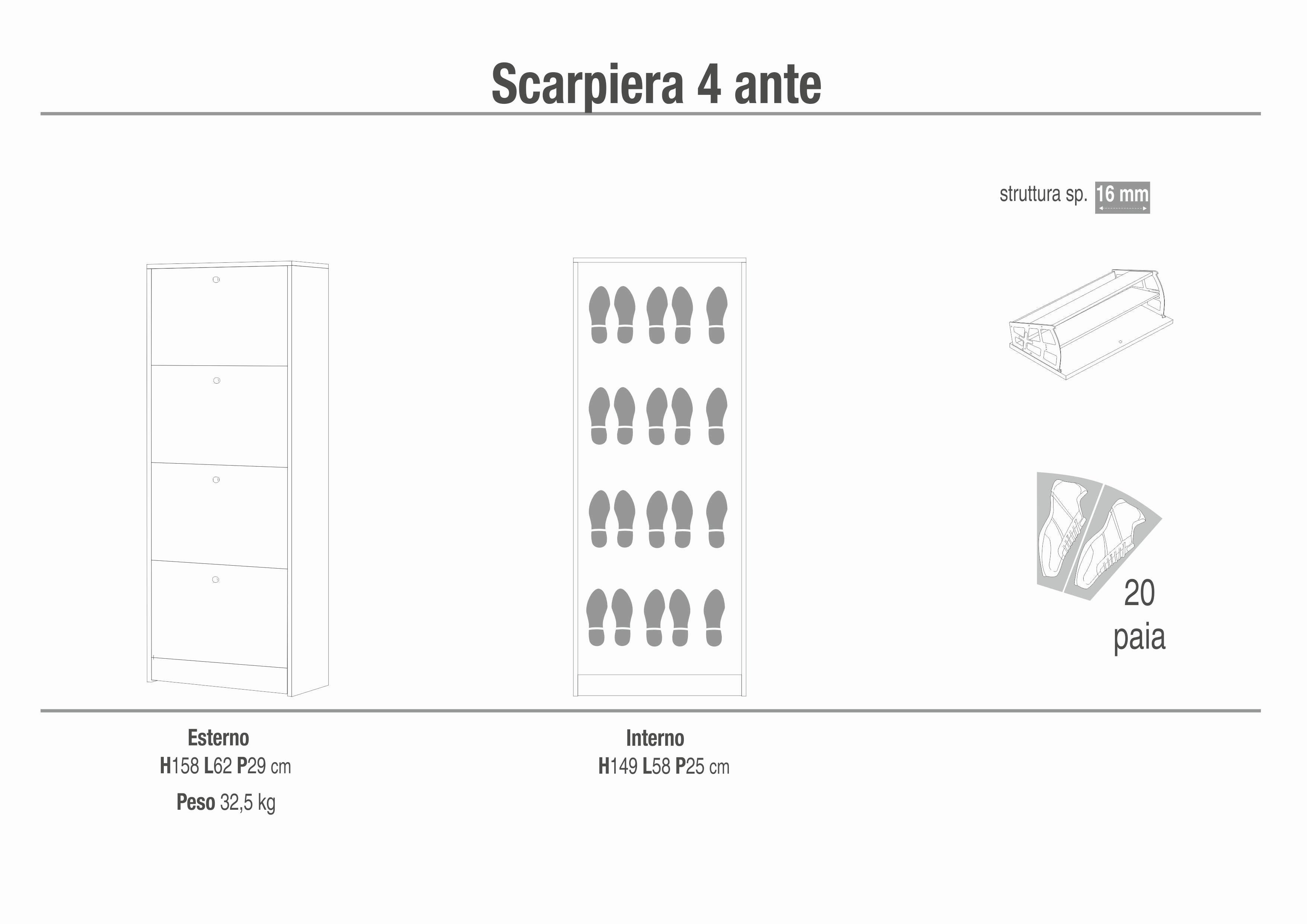 SHOE RACK 4 DOORS P.29 194-C