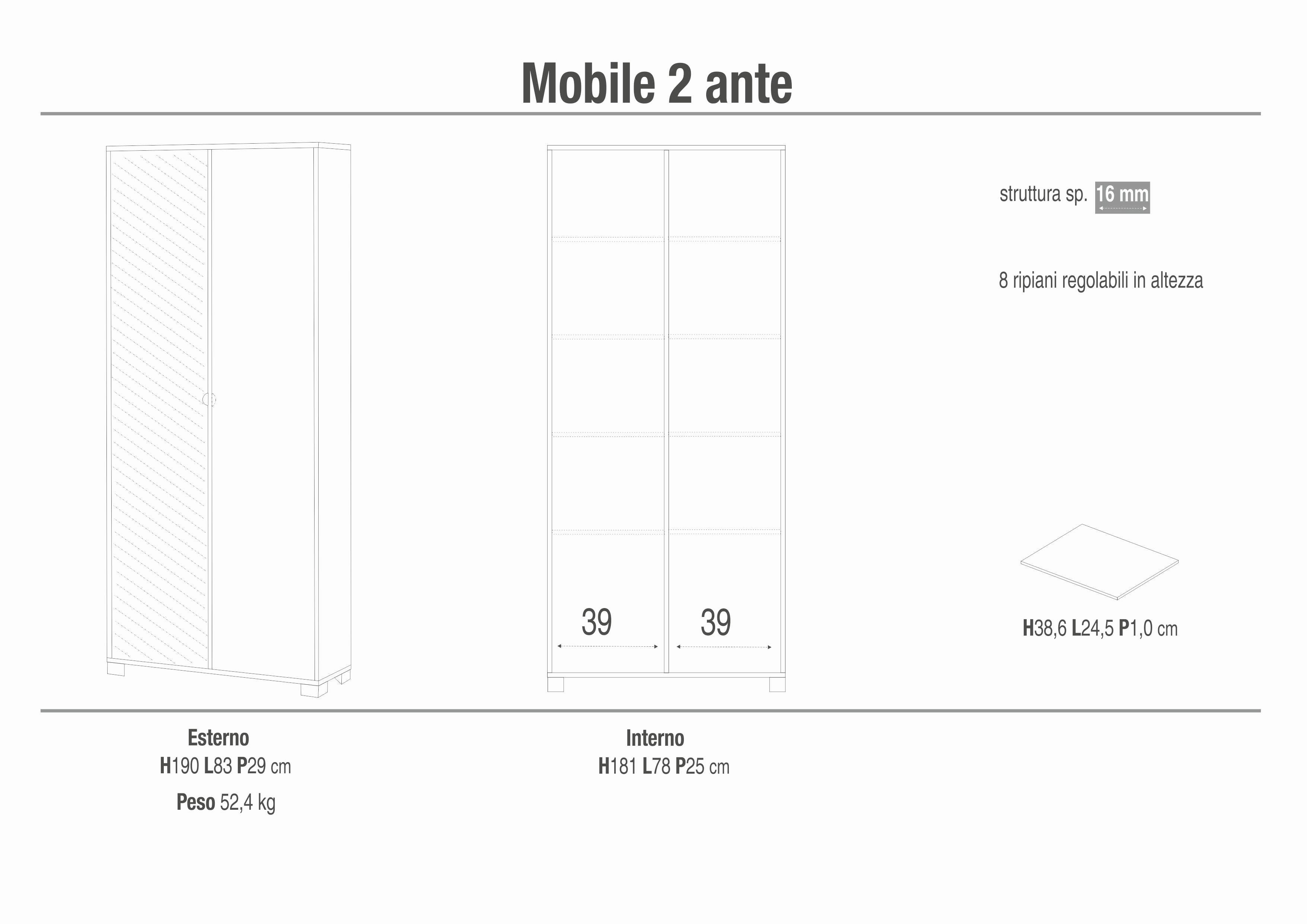 CABINET WITH 2 DOORS 7418-C