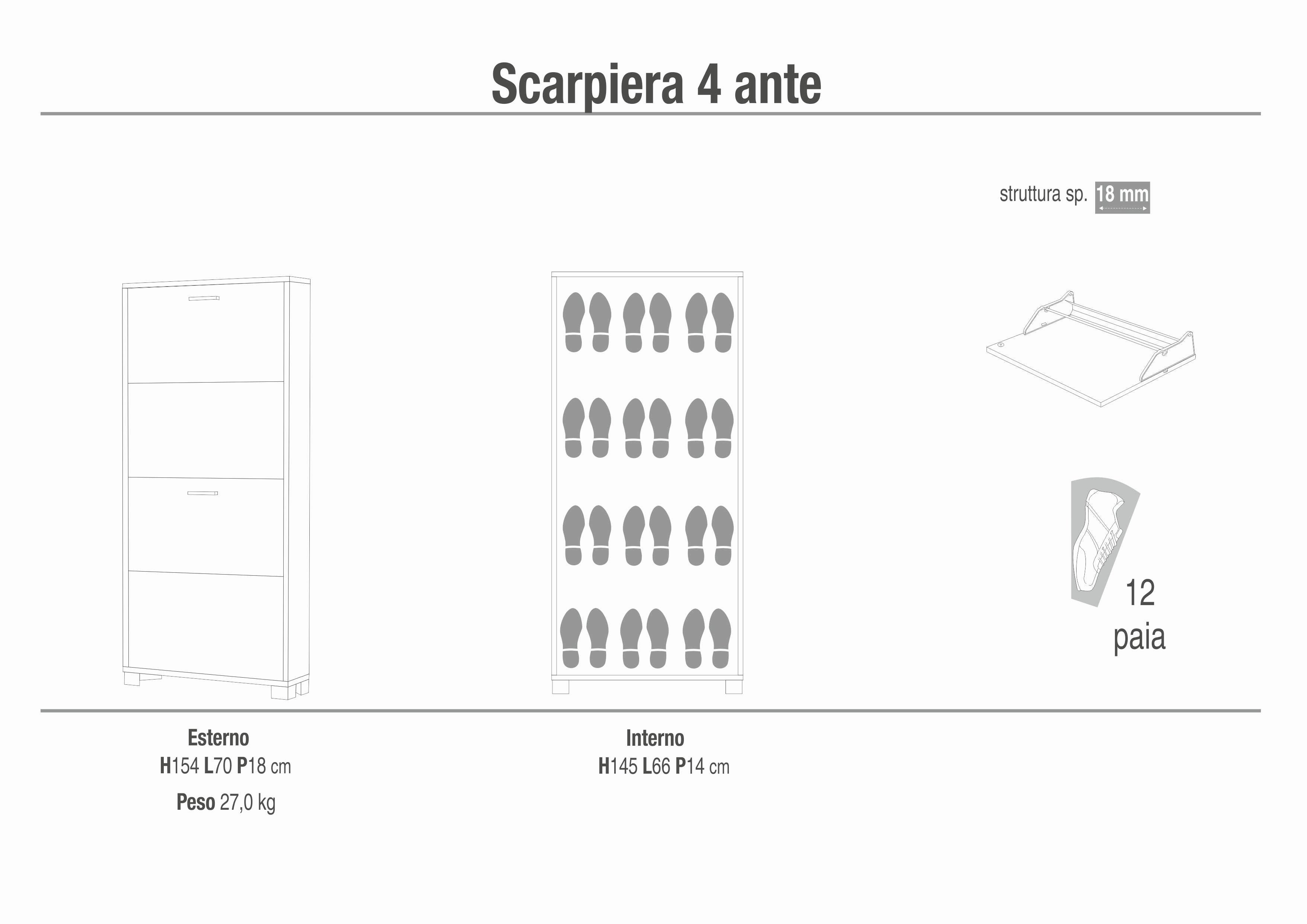 SHOE RACK 4 DOORS P.18 754-C