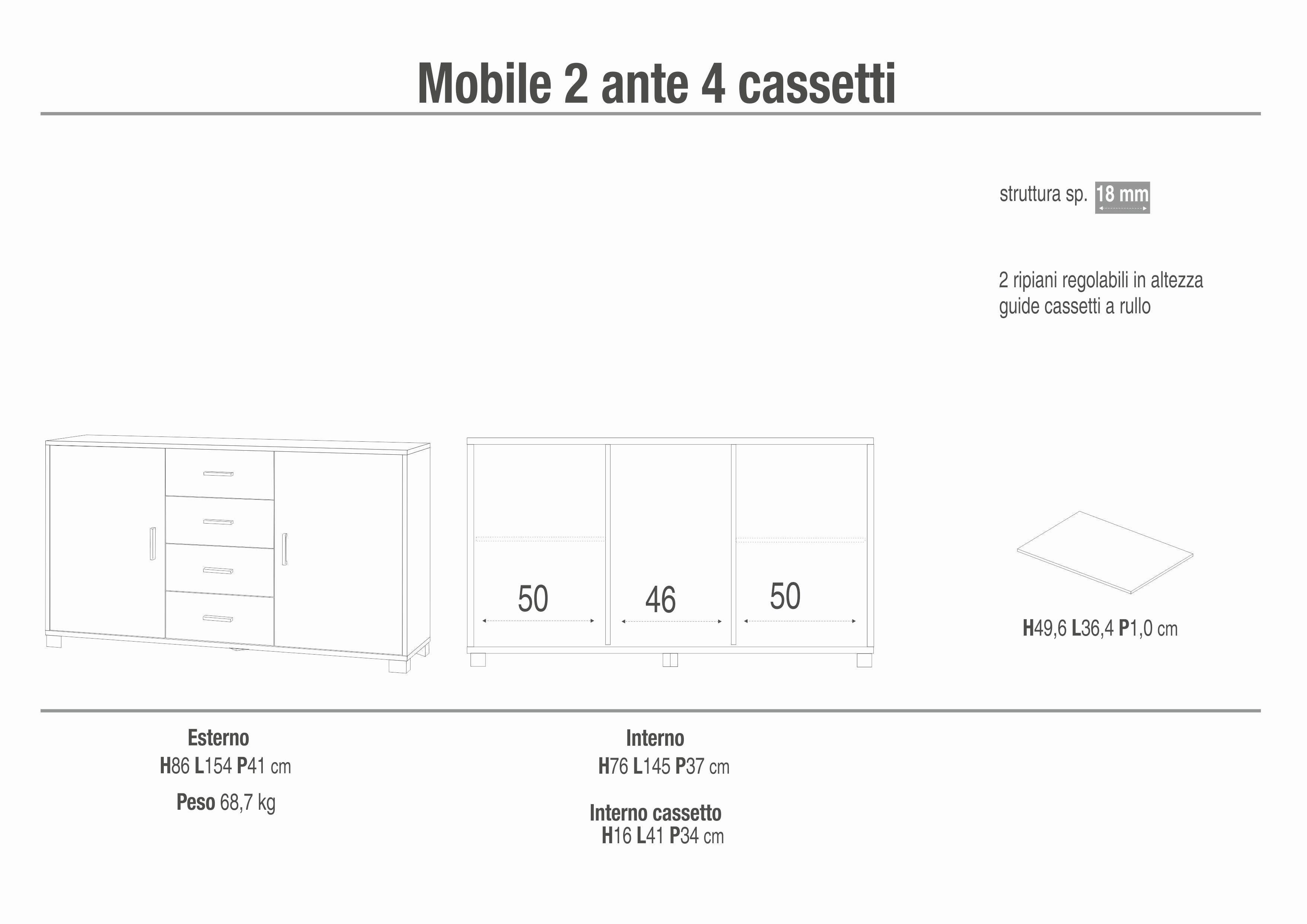 MOBILE 2 ANTE 4 CASSETTI 779-C