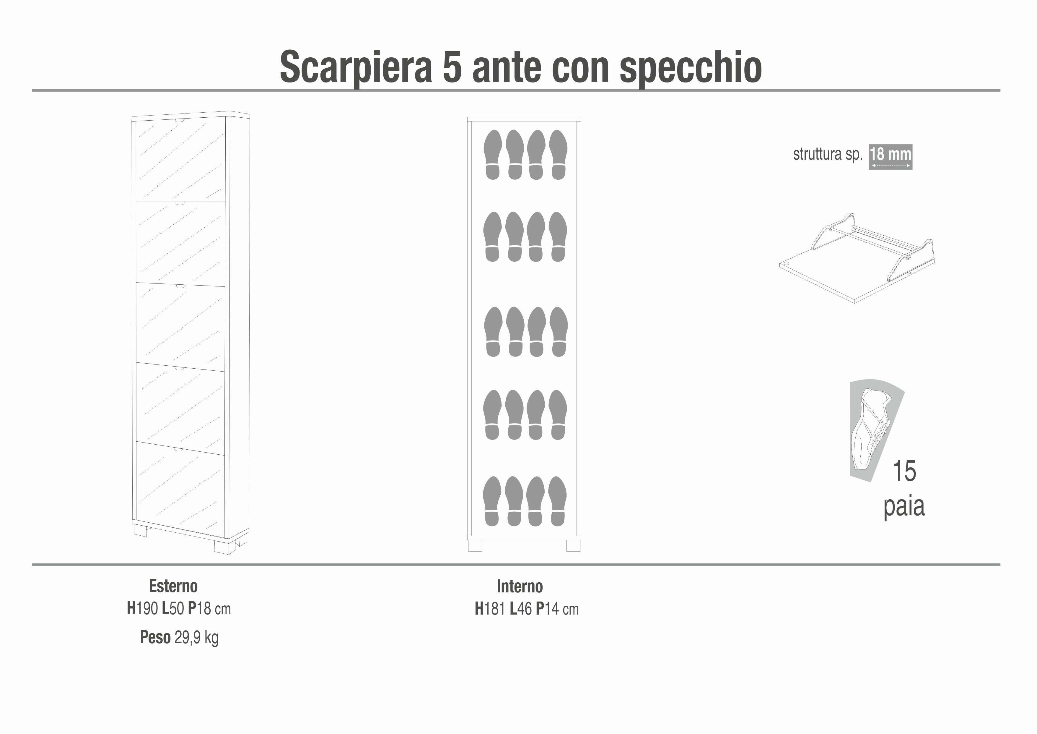SCARPIERA 5 ANTE SPECCHIO P.18 785SP-C