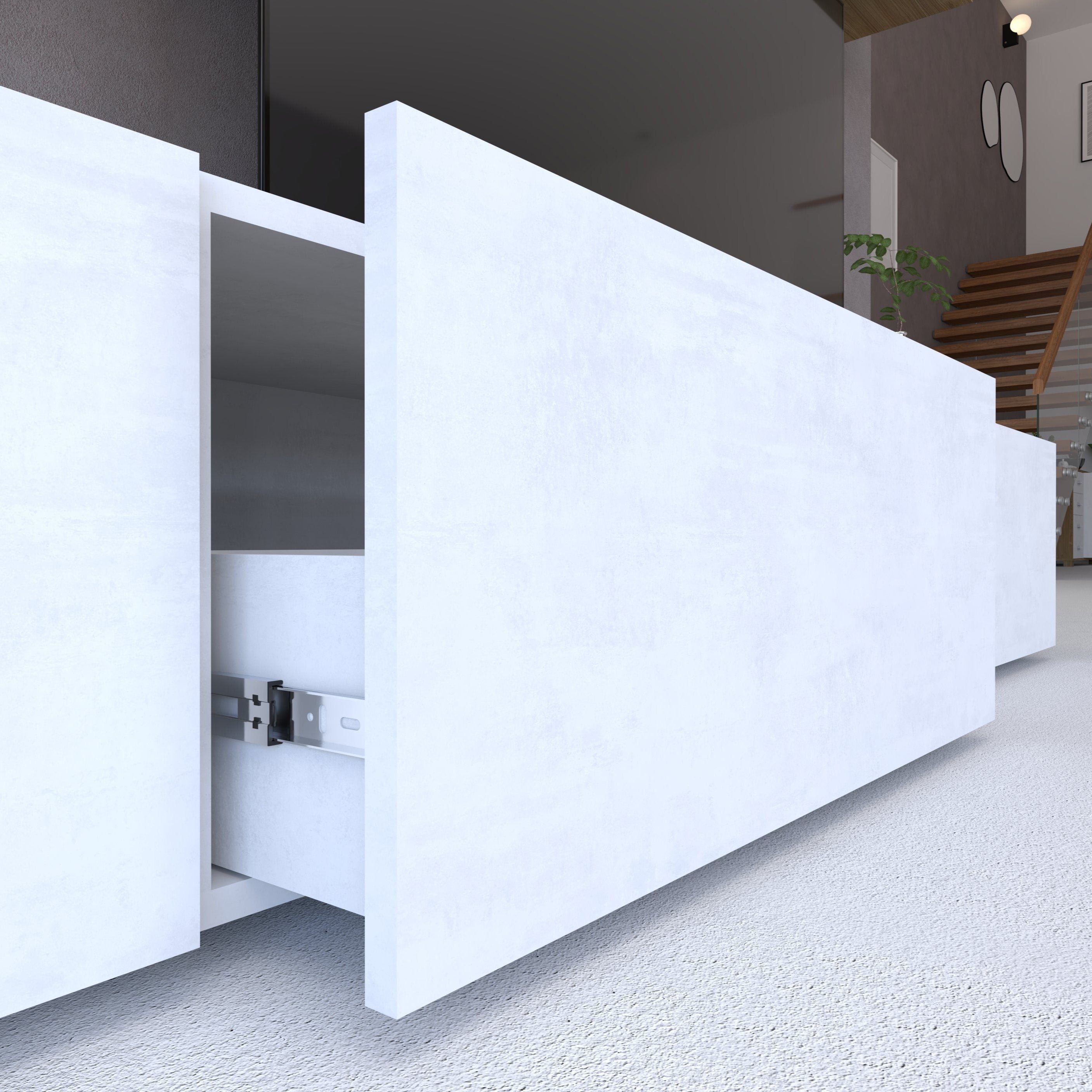 Composizione H194 L267 P45 Noce Stelvio e Ossido Bianco