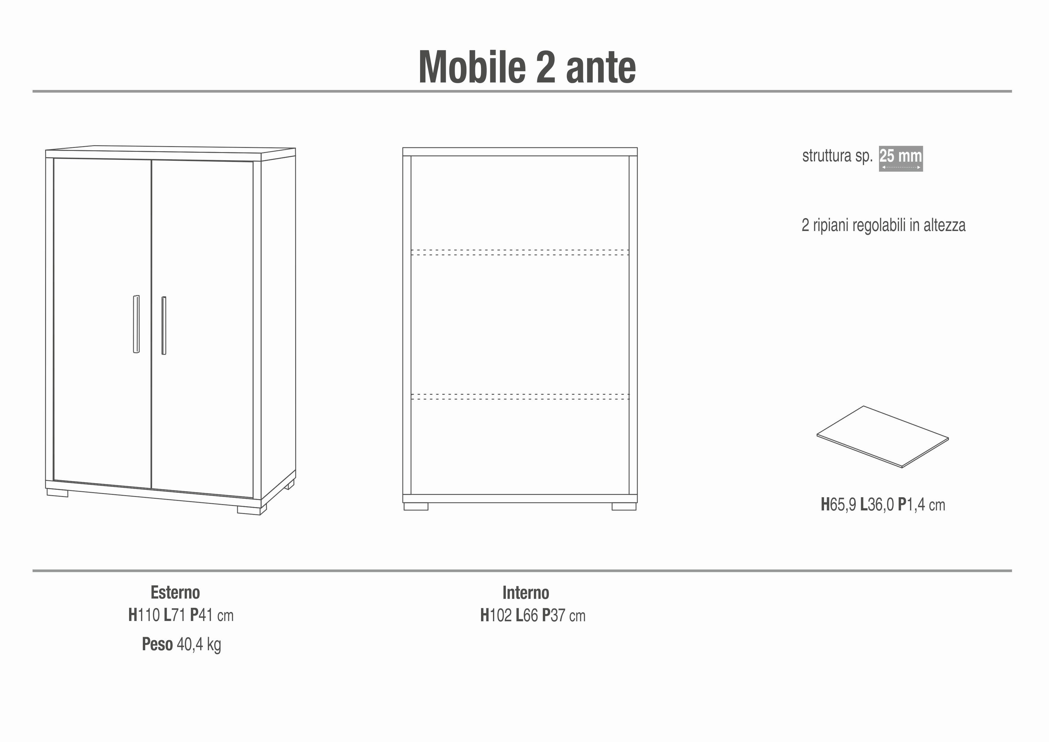 KIT D'ARMOIRE 2 PORTES DB270K-C