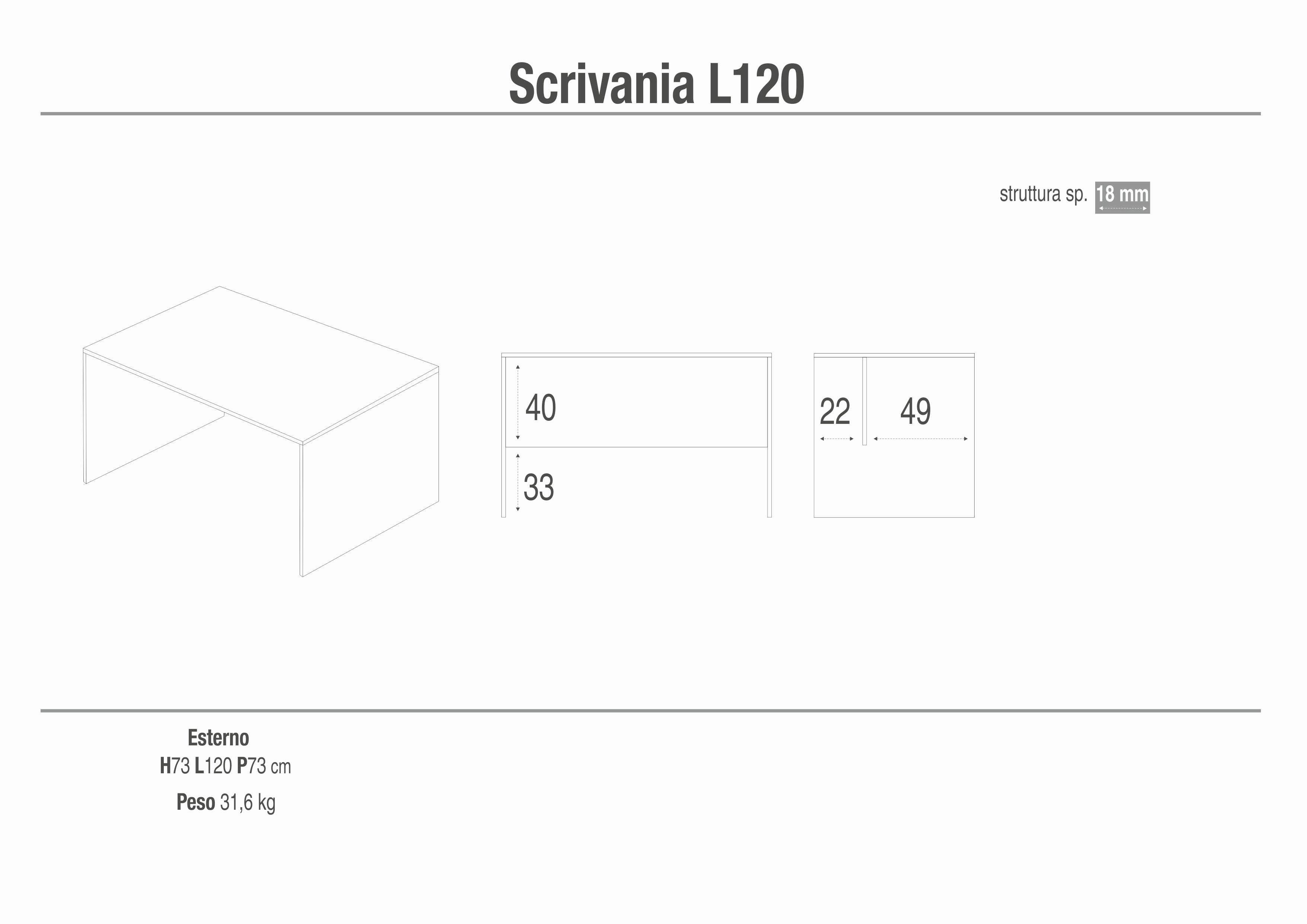 SCRIVANIA L120 KIT 728K