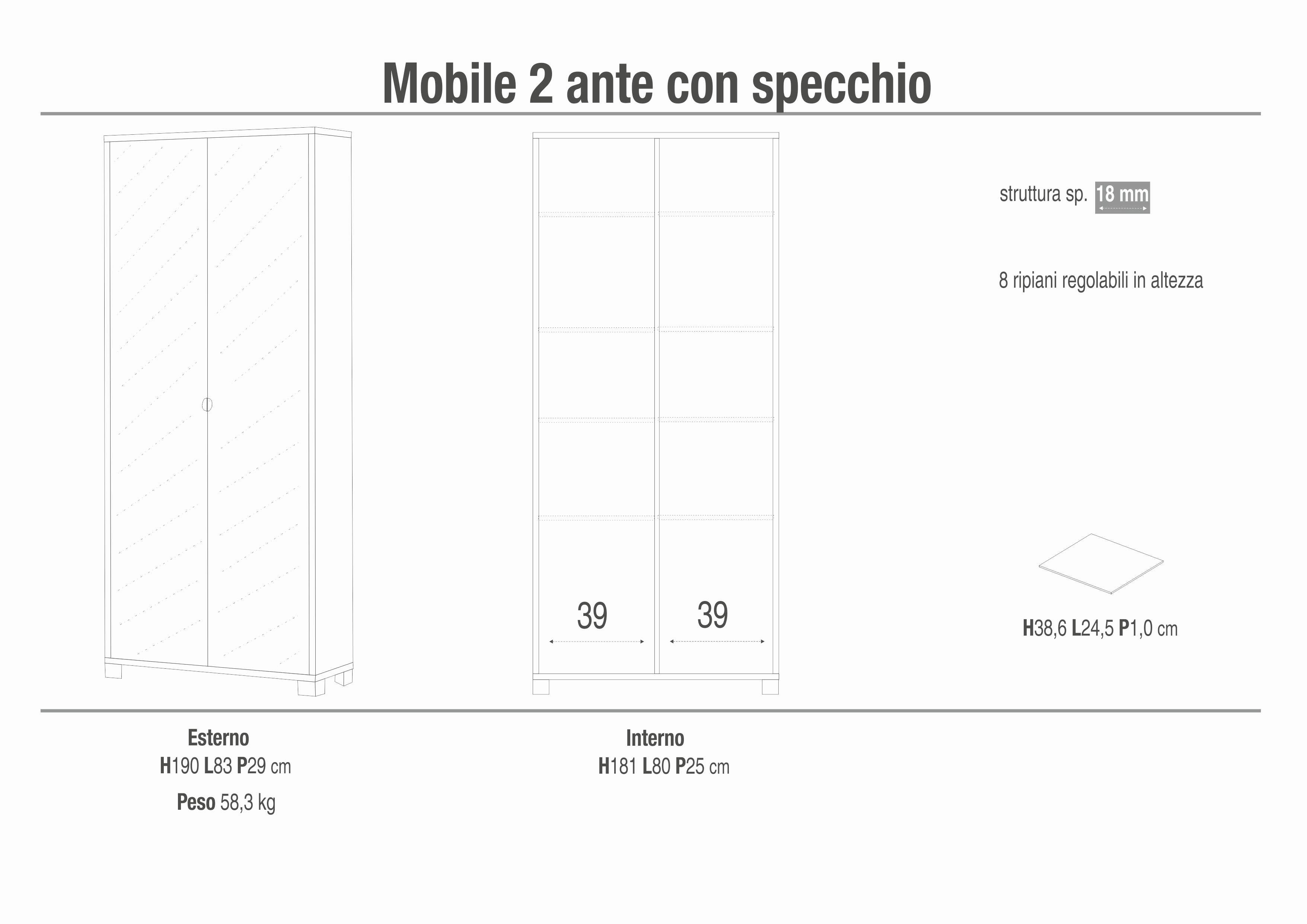 MOBILE 2 ANTE SPECCHIO KIT 747SPK030