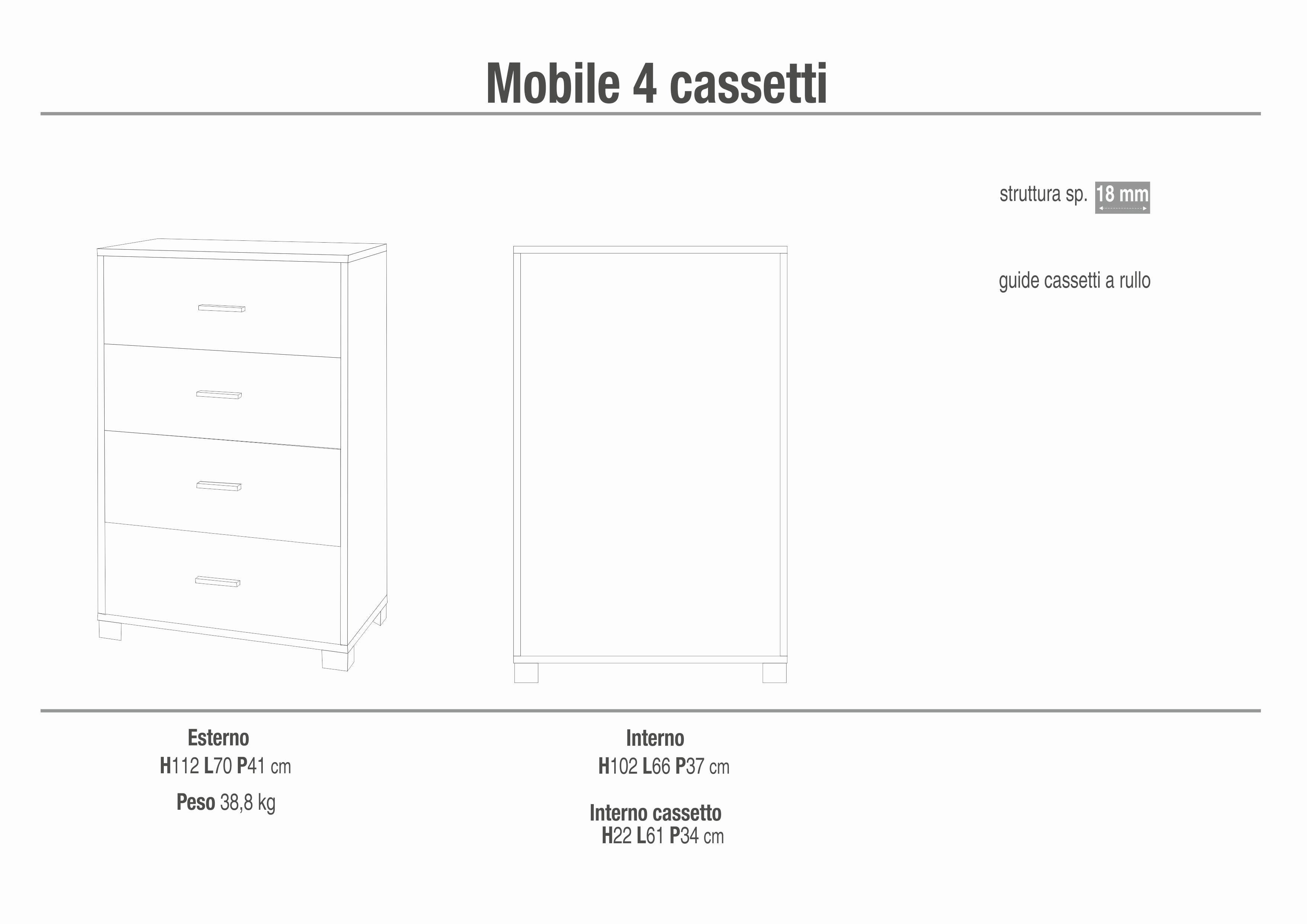 MOBILE 4 CASSETTI - KIT 774K