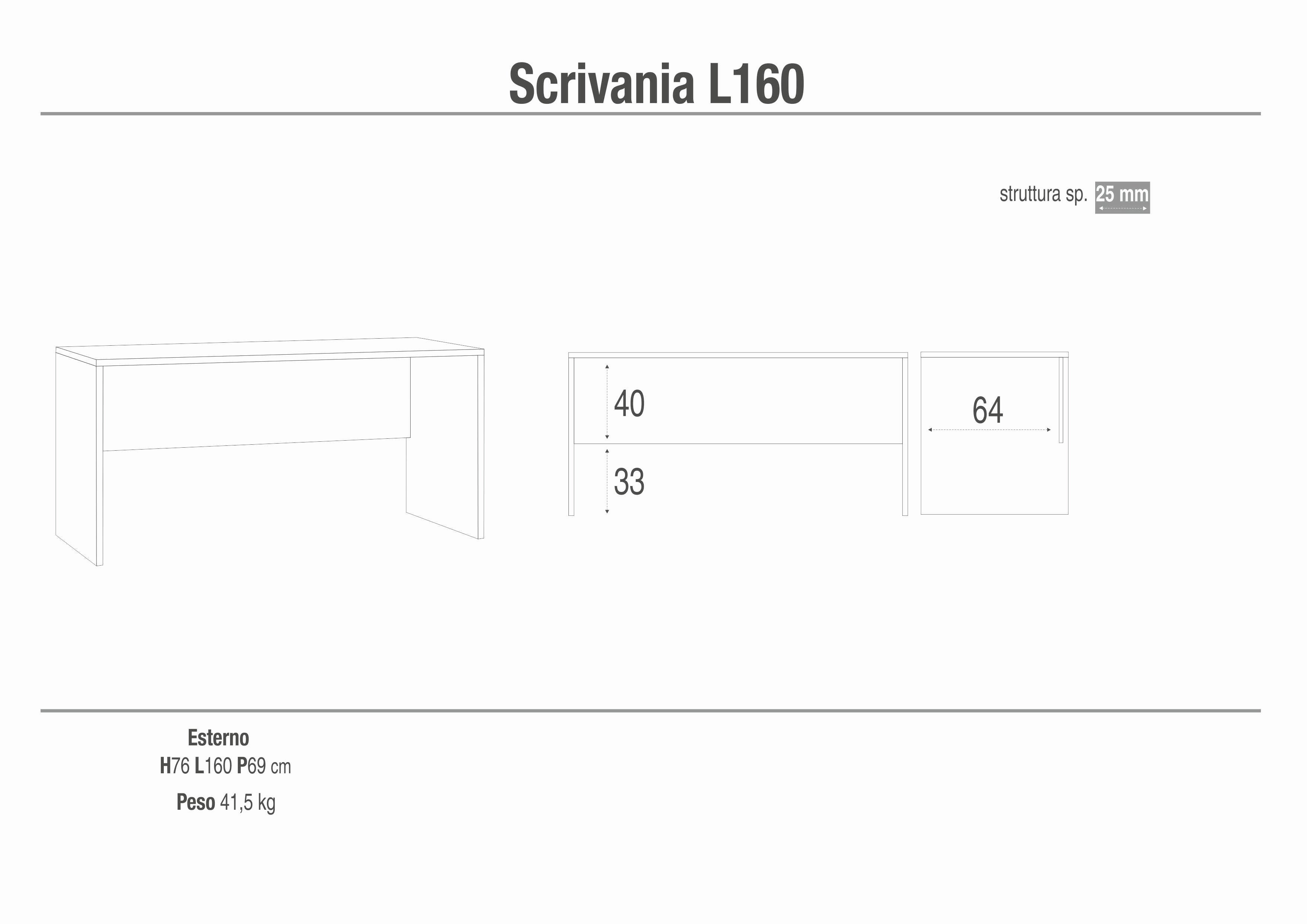 SCRIVANIA L160 KIT DB629K