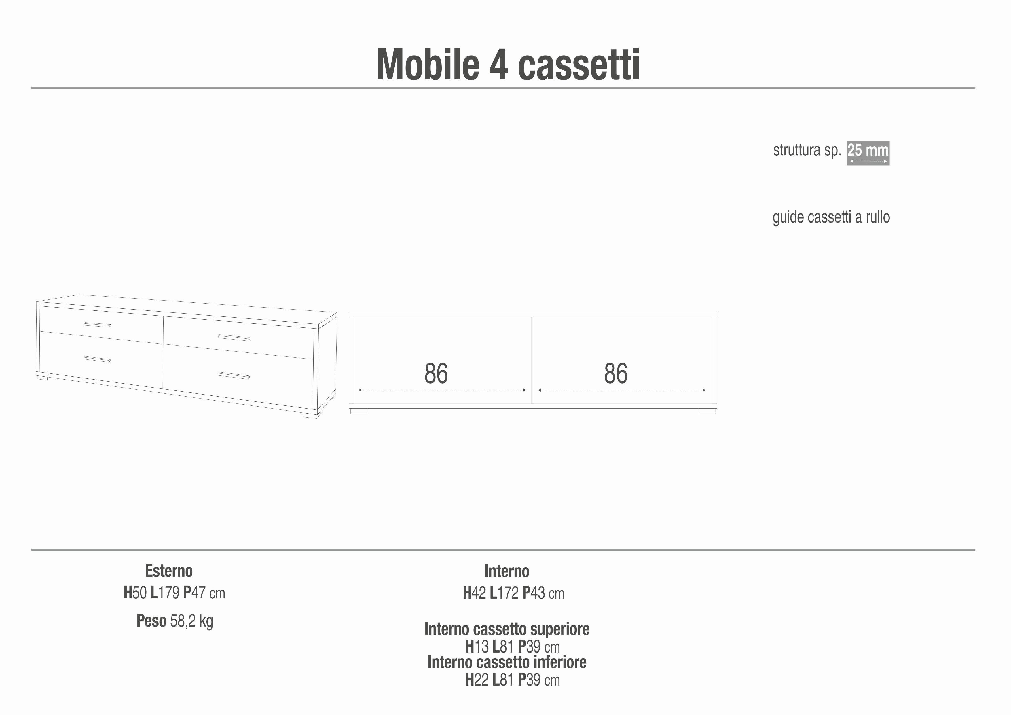 MOBILE 4 CASSETTI KIT DB805K