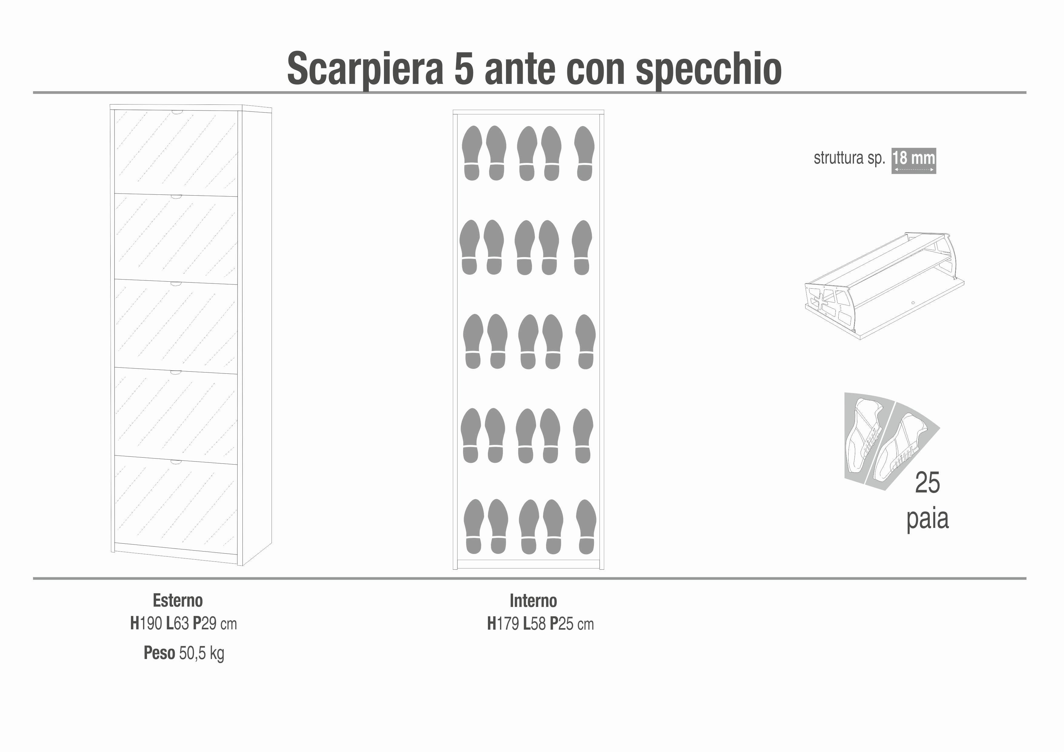 SCARPIERA 5 ANTE SPECCHIO -KIT SK565SPK