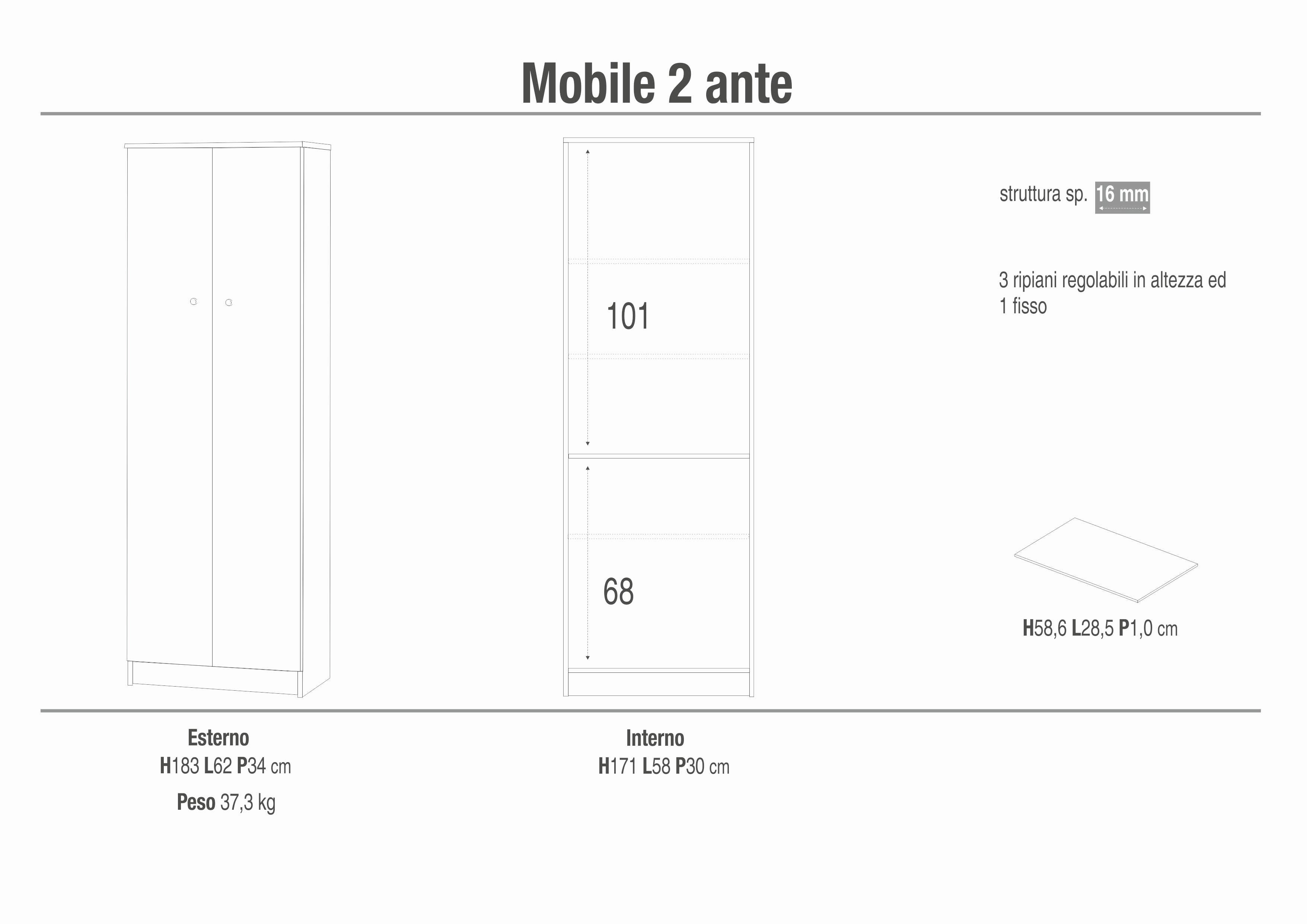 CABINET WITH 2 DOORS 168-C