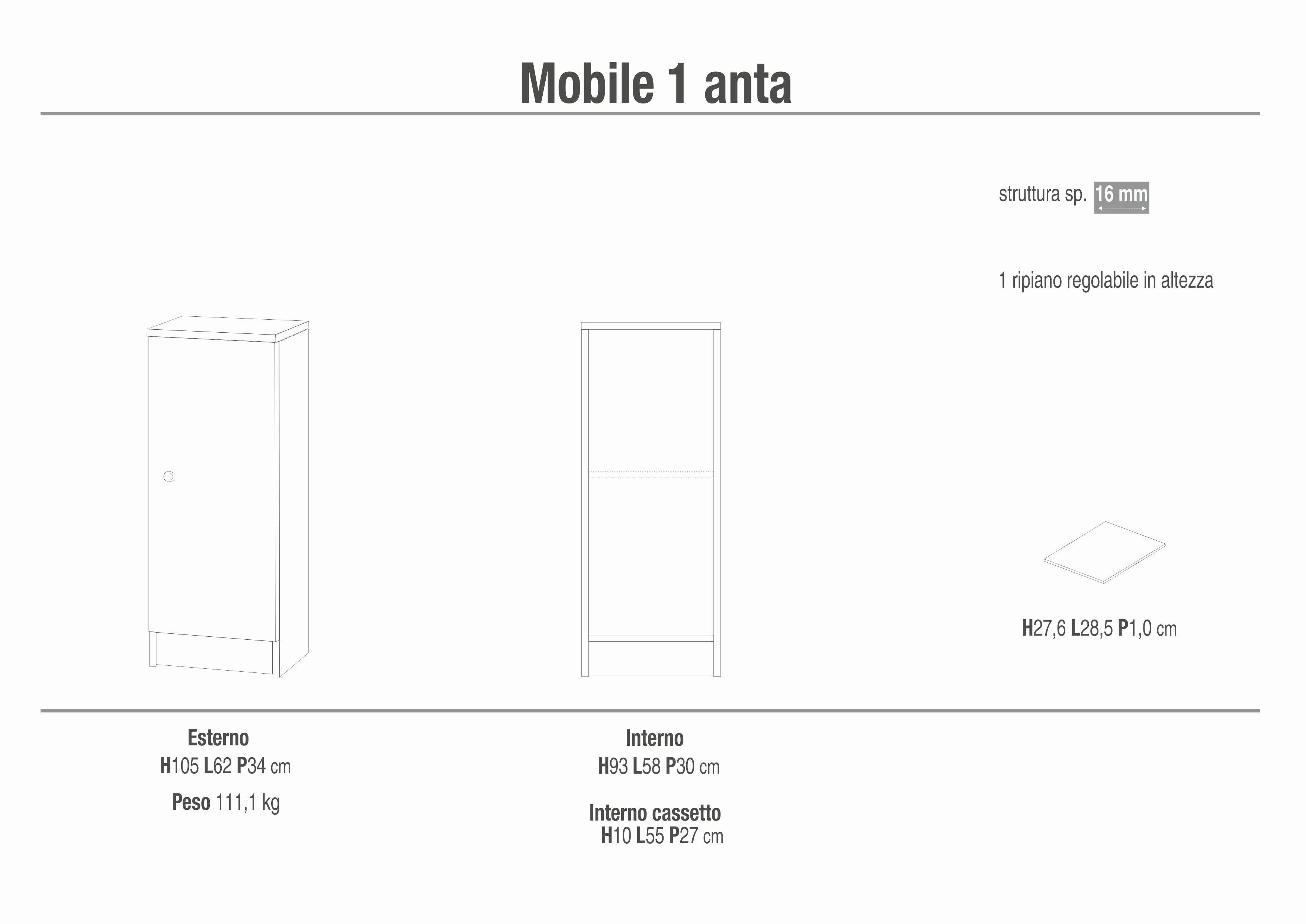 CABINET WITH 1 DOOR 242-C