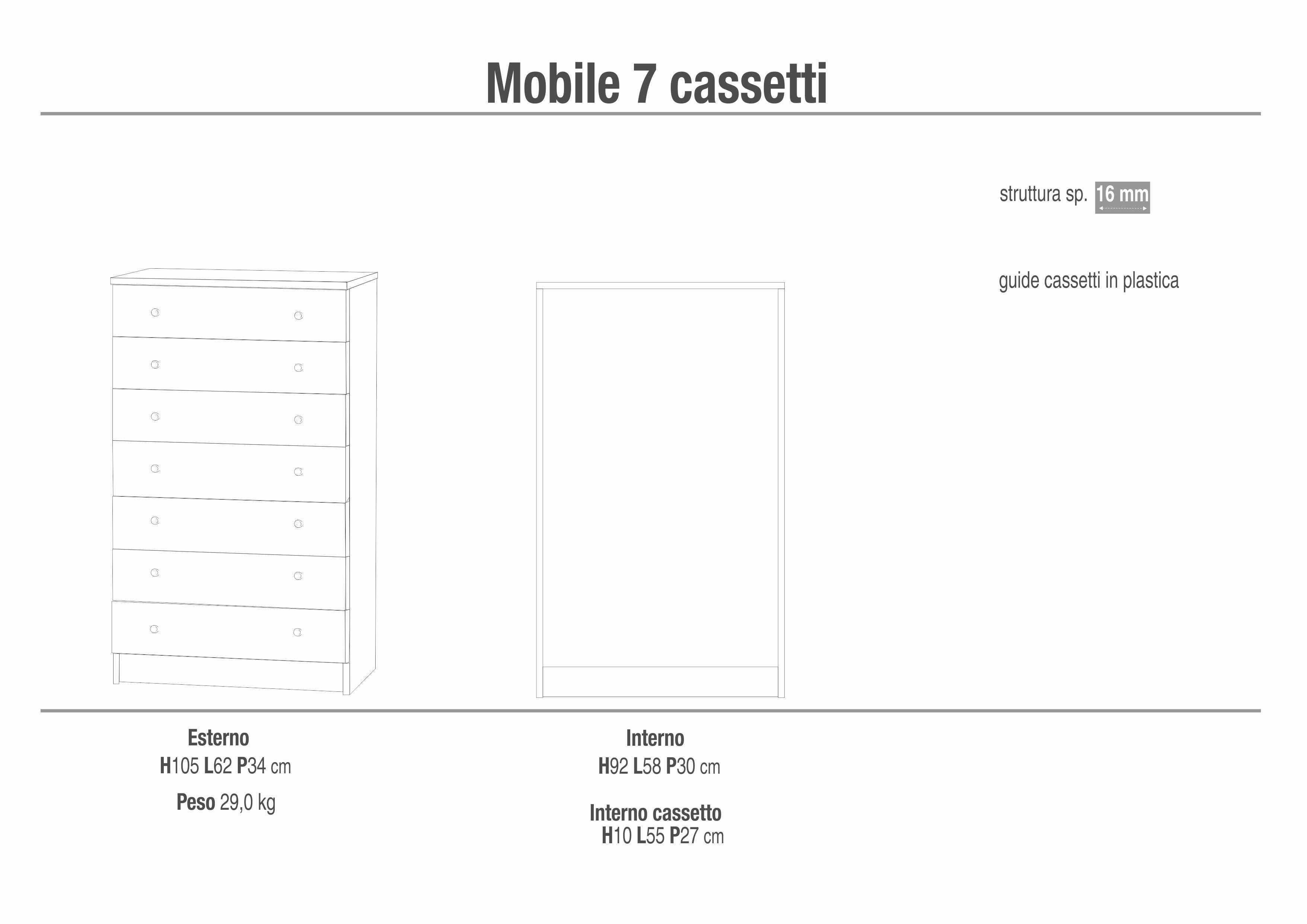 MOBILE 7 CASSETTI 252-C