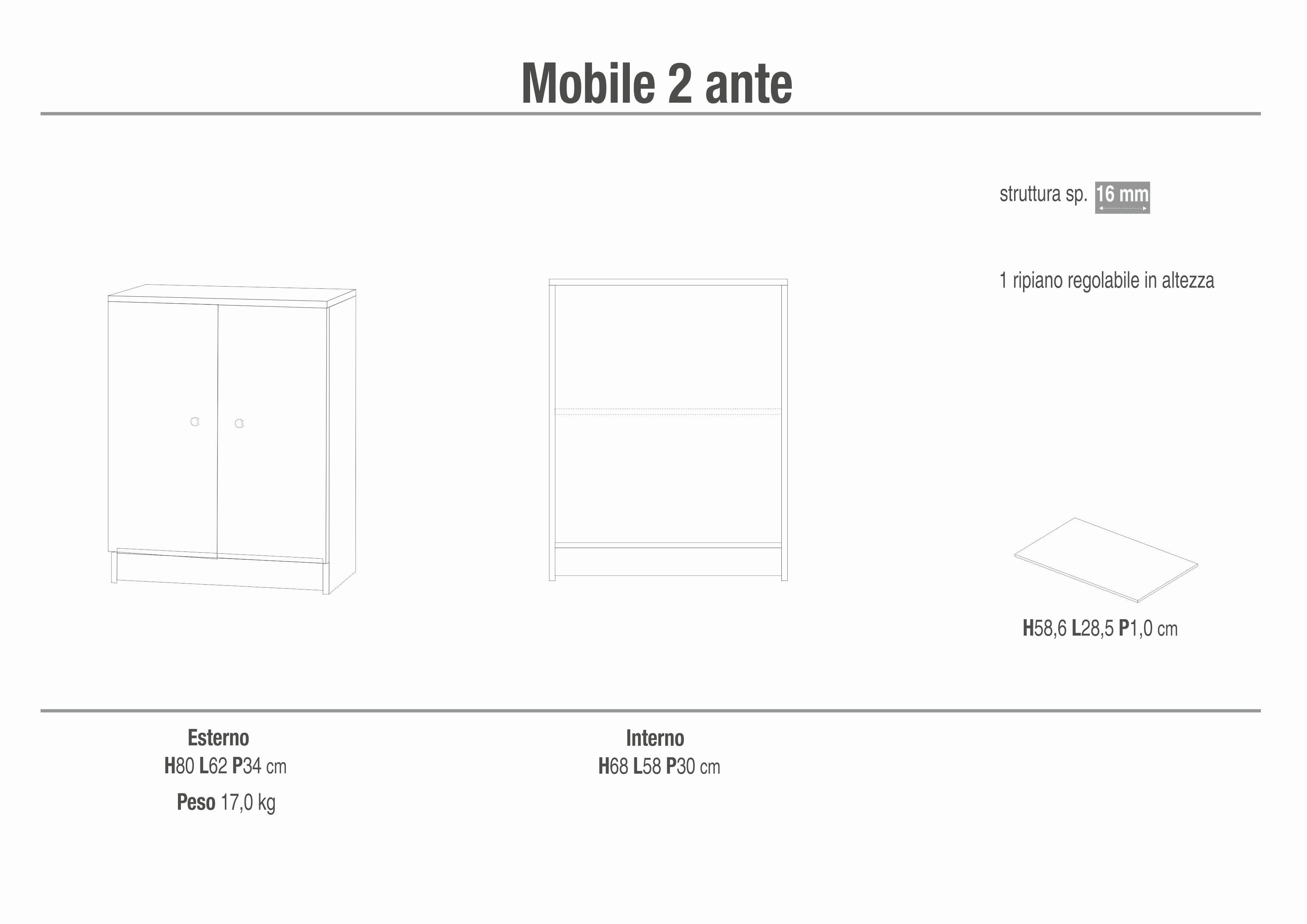 CABINET WITH 2 DOORS - KIT 262K-C