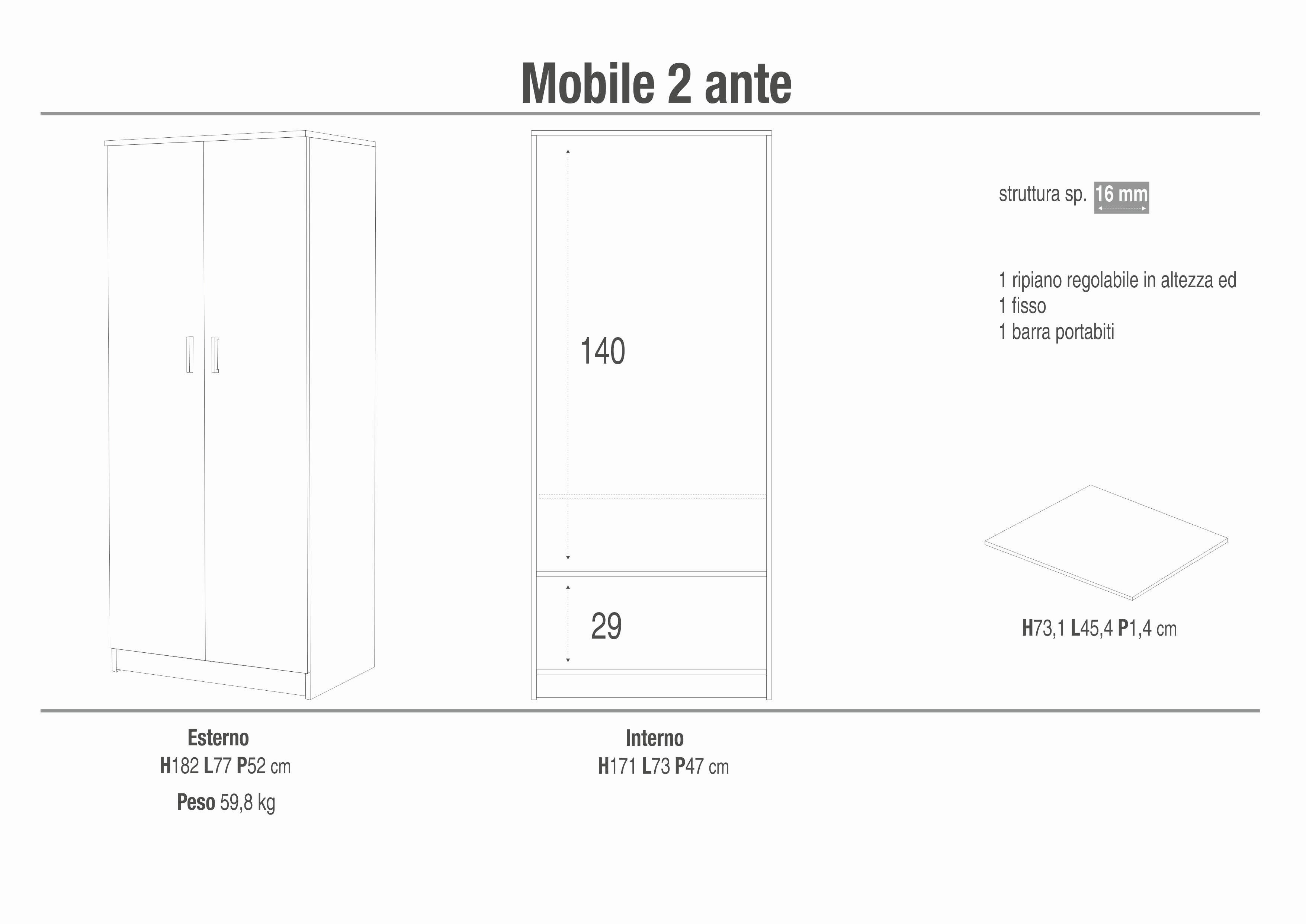 ARMADIO 2 ANTE - KIT 455K