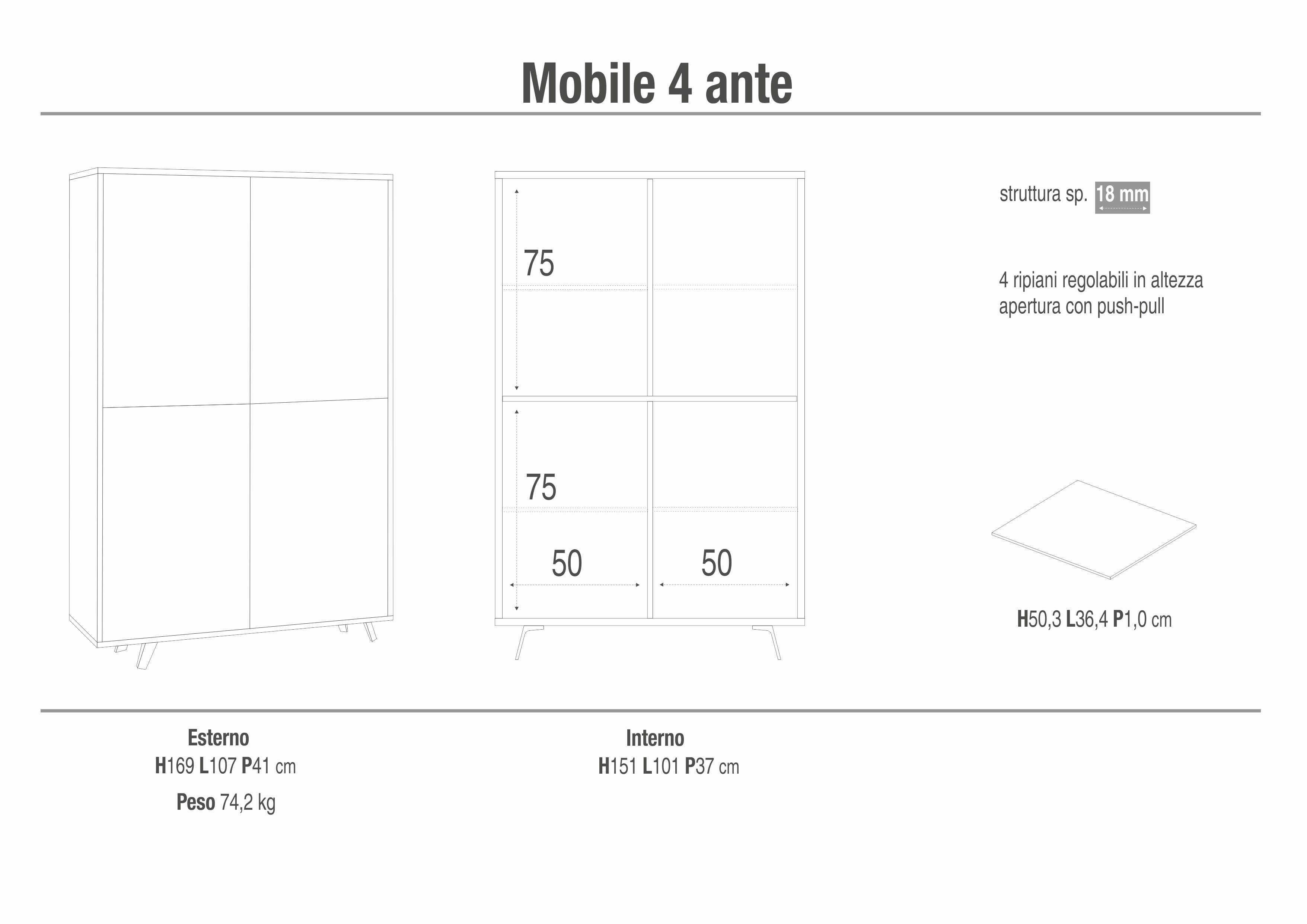 CABINET 4 DOORS KIT 7034K-C