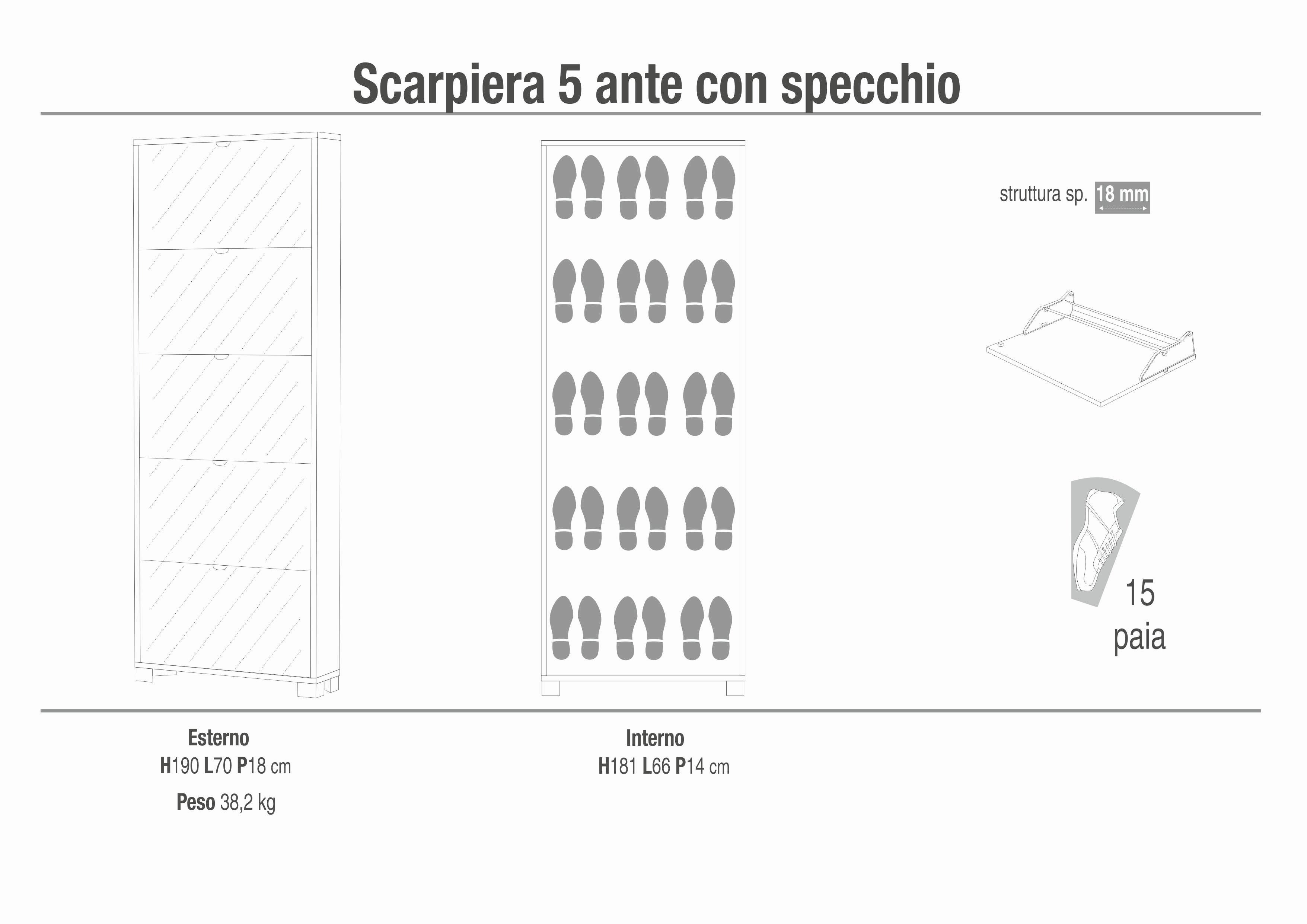 SCARPIERA 5 ANTE SPECCHIO P.18 755SP-C
