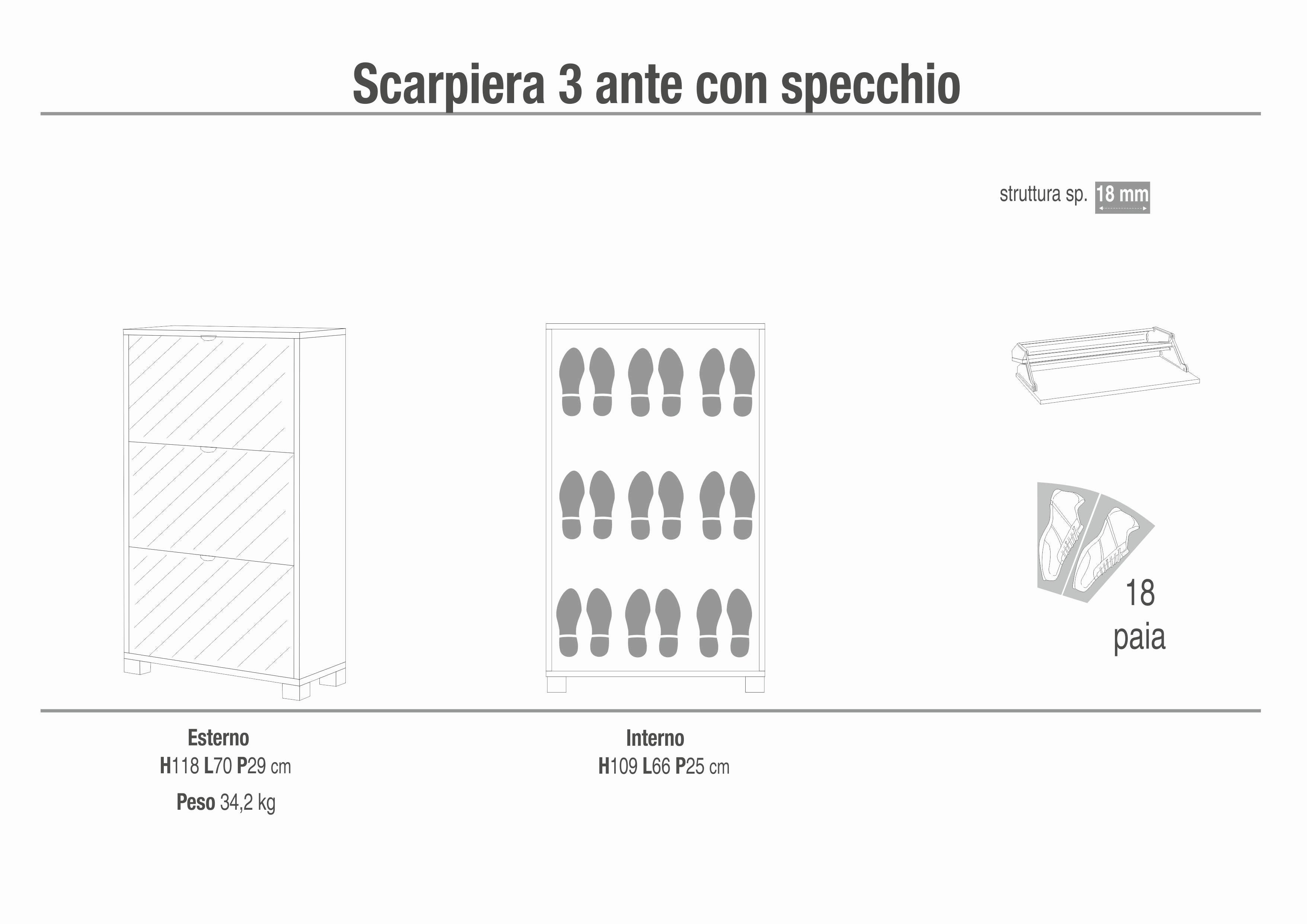 SCARPIERA 3 ANTE SPECCHIO P.29 763SP-C