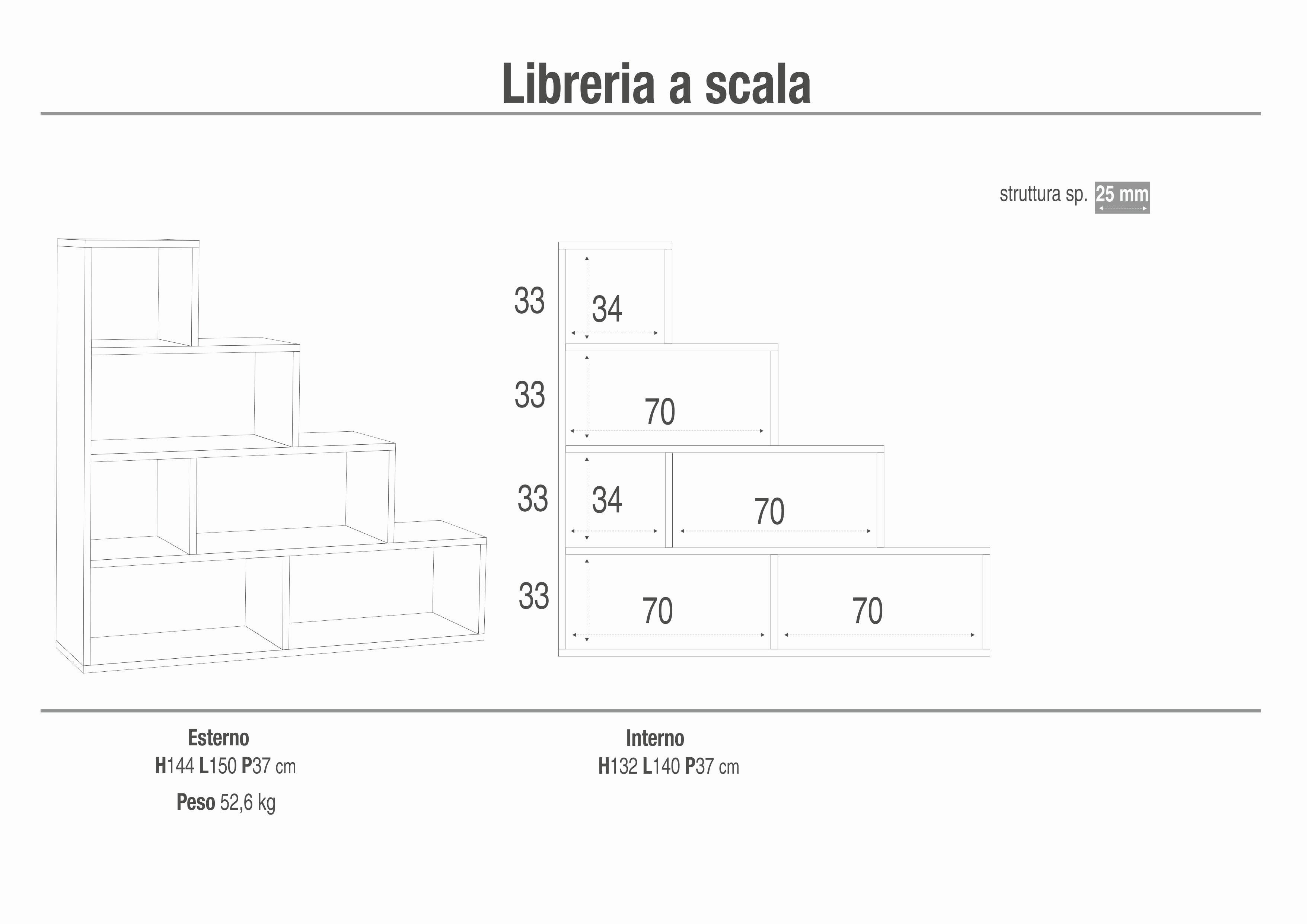 LIBRERIA SCALA H144 L150 KIT DB320K