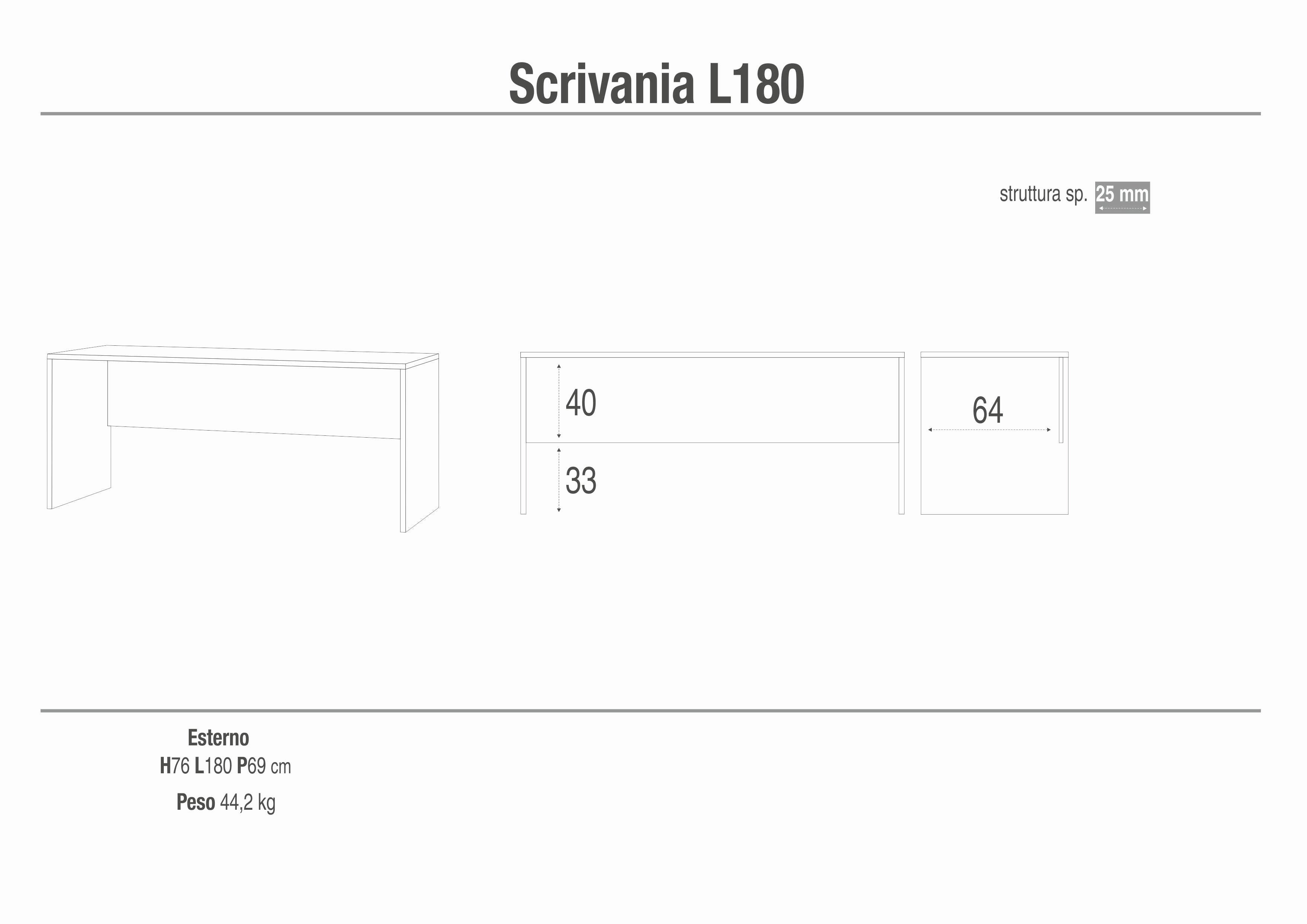 SCRIVANIA L180 KIT DB630K